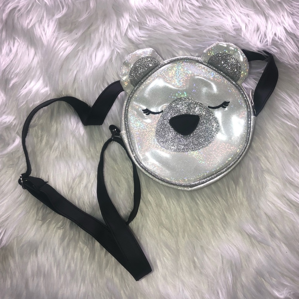 Holographic Sparkly Bear Purse